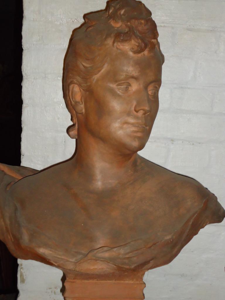 1891 CHARLES SAMUEL terracotta portretbuste Juliette Wytsman, Antiek en Kunst, Kunst | Beelden en Houtsnijwerken, Ophalen