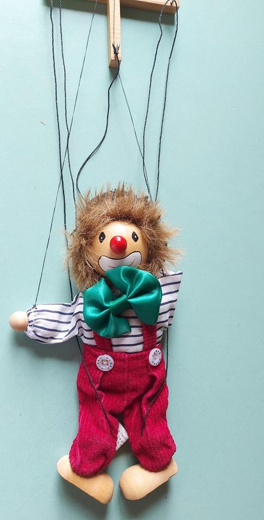 clown  marionet, Verzamelen, Poppen, Ophalen, Zo goed als nieuw, Pop