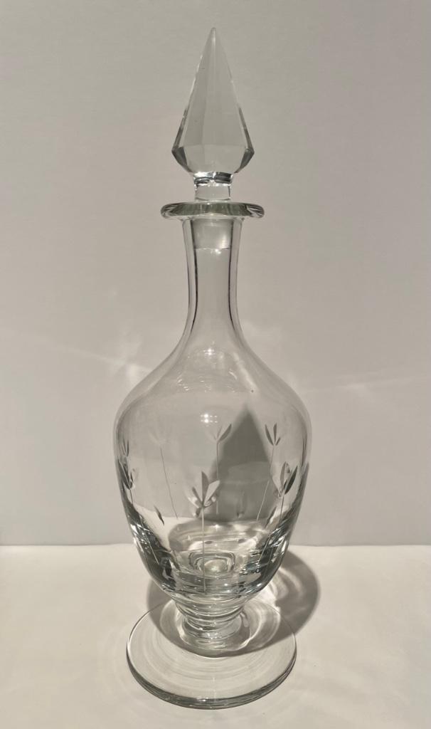 Carafe en cristal antique avec bouchon., Enlèvement ou Envoi