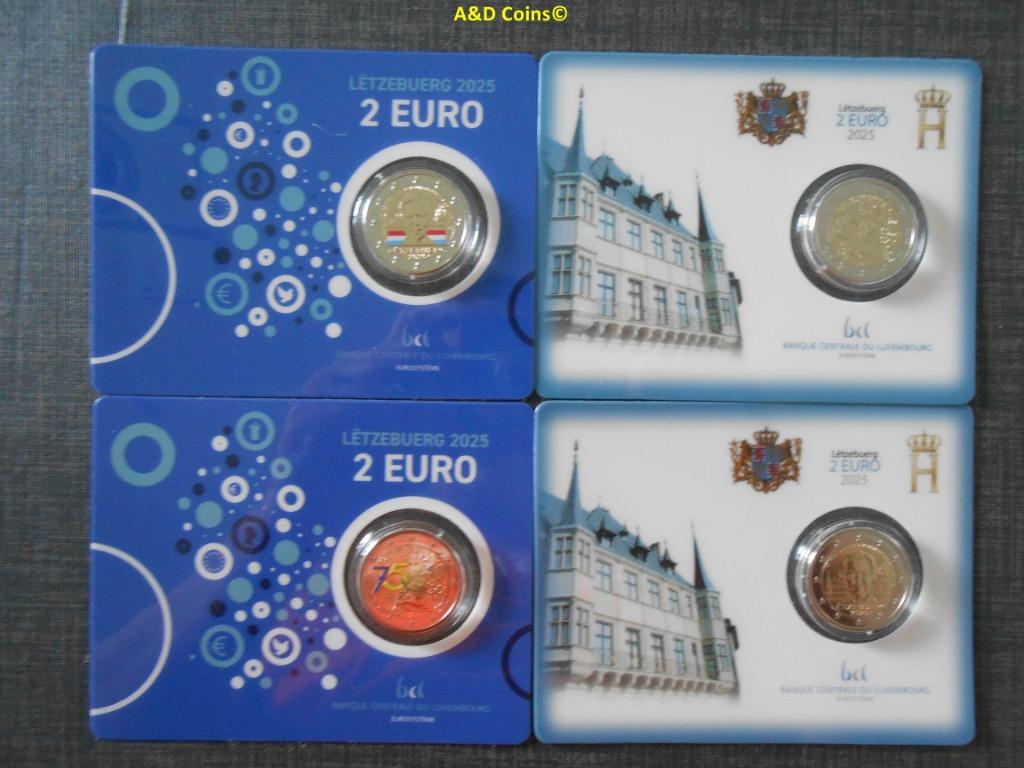 Luxemburg 4 x 2 Euro coincard 2025, Ophalen of Verzenden, Luxemburg, Overige waardes, Setje