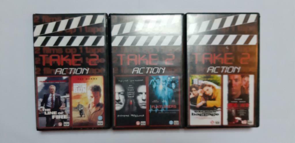3 dubbele VHS actiefilms, À partir de 16 ans, Enlèvement ou Envoi, Action et Aventure
