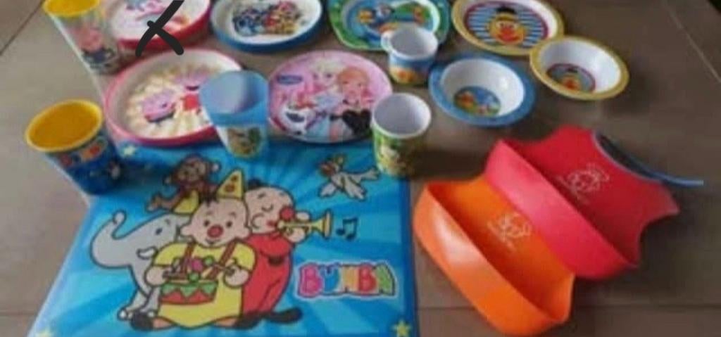 Kinderservies (Frozen, PeppaPig, Winnie de Pooh,...), Kinderen en Baby's, Ophalen of Verzenden, Zo goed als nieuw