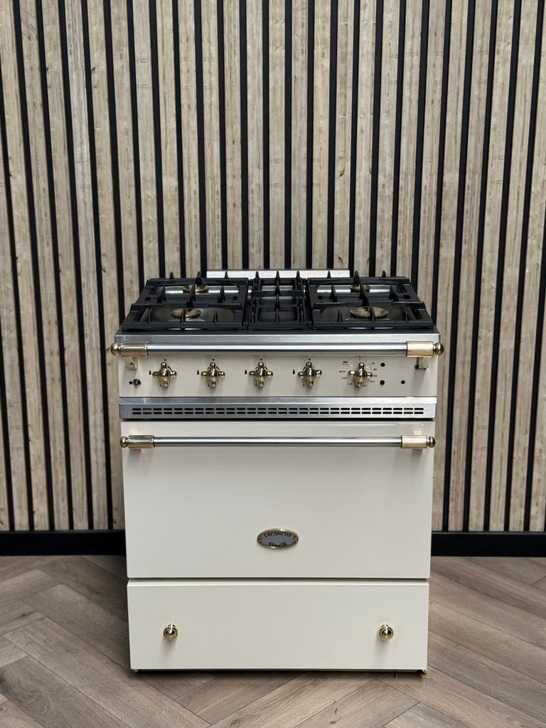 Four à gaz à crème Lacanche de luxe 70cm + four électrique, Enlèvement ou Envoi, Gaz, 4 zones de cuisson