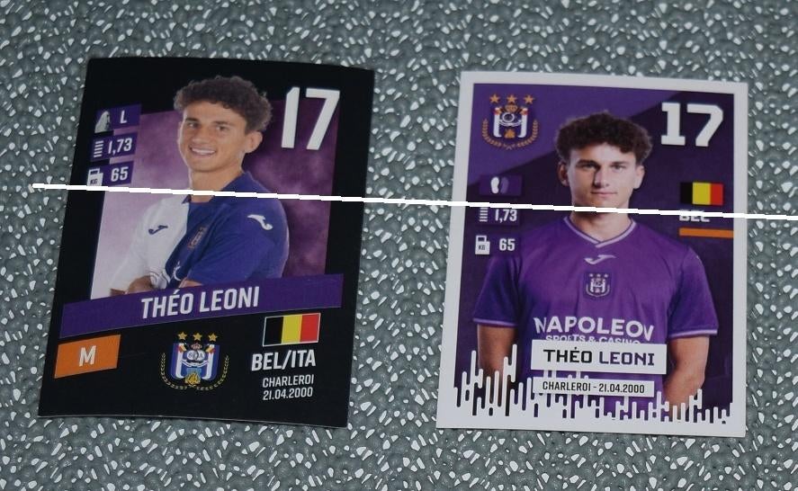 RSC Anderlecht/Theo Leoni/2 autocollants, Collections, Articles de Sport & Football, Neuf, Affiche, Image ou Autocollant, Envoi
