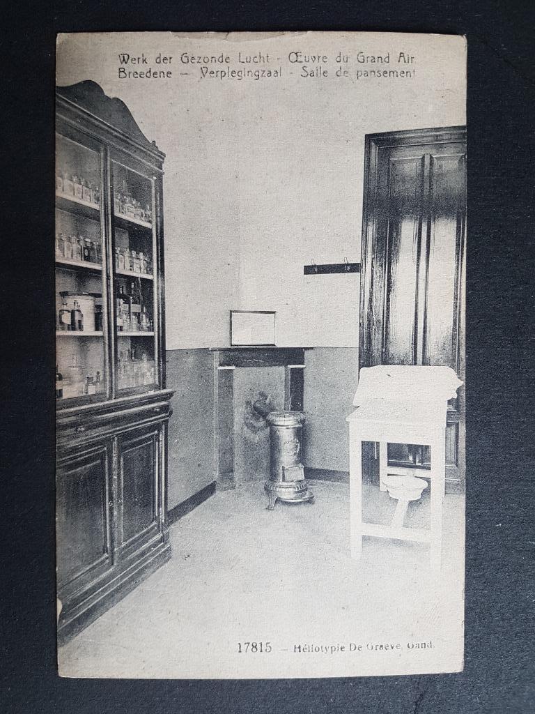 Postkaart Bredene Breedene Werk der Gezonde Lucht Verpleging, Verzenden, Voor 1920, Ongelopen, West-Vlaanderen