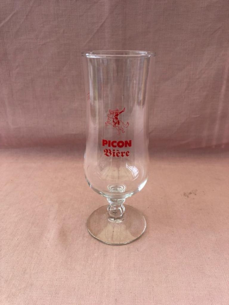 Bière ancienne en verre Picon sur une base en forme de calic, Collections, Marques & Objets publicitaires, Enlèvement ou Envoi