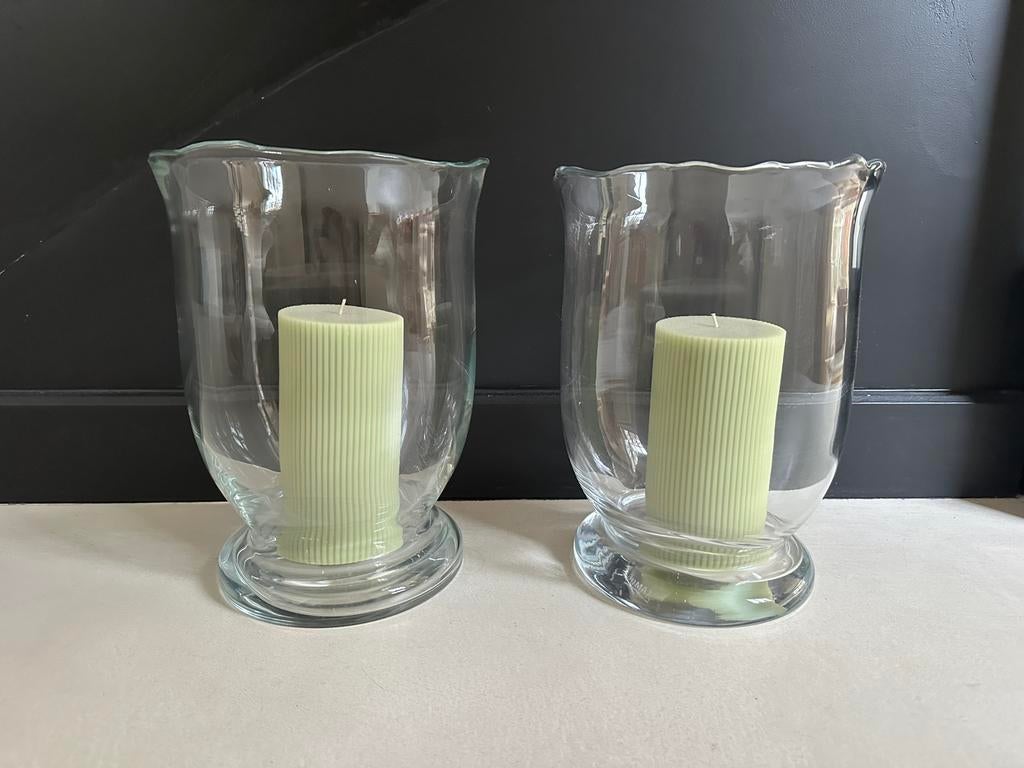 Photophores en verre Pomax, Huis en Inrichting, Woonaccessoires | Kandelaars en Kaarsen, Ophalen, Zo goed als nieuw