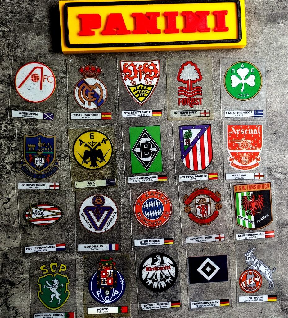 PANINI GOAL 1983 LOT DE 20 BADGES EMBLÈMES EN CARTES PLASTIQ, Envoi, Comme neuf