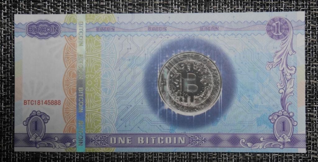 1 Bitcoin-ticket UNC 2017, Postzegels en Munten, Verzenden