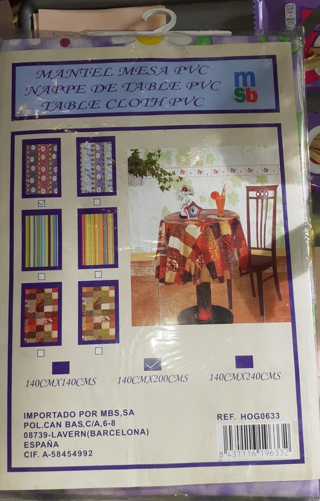 Nappe de table rectangulaire en pvc 140x200 cm, Maison & Meubles, Enlèvement ou Envoi, Neuf