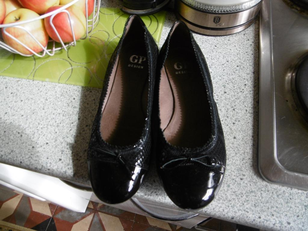 schoenen dames zwart laké "GP design" maat 38, leder, Zwart, Zo goed als nieuw, Ballerina's, GP design