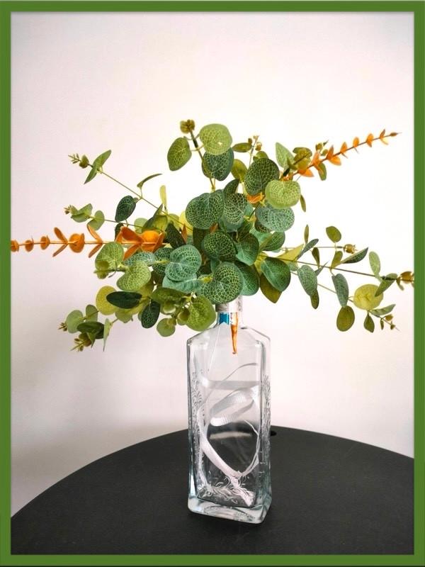 ART *** Création Concept vase verre et tiges artificielles, Enlèvement ou Envoi, Neuf, Autres couleurs, Verre