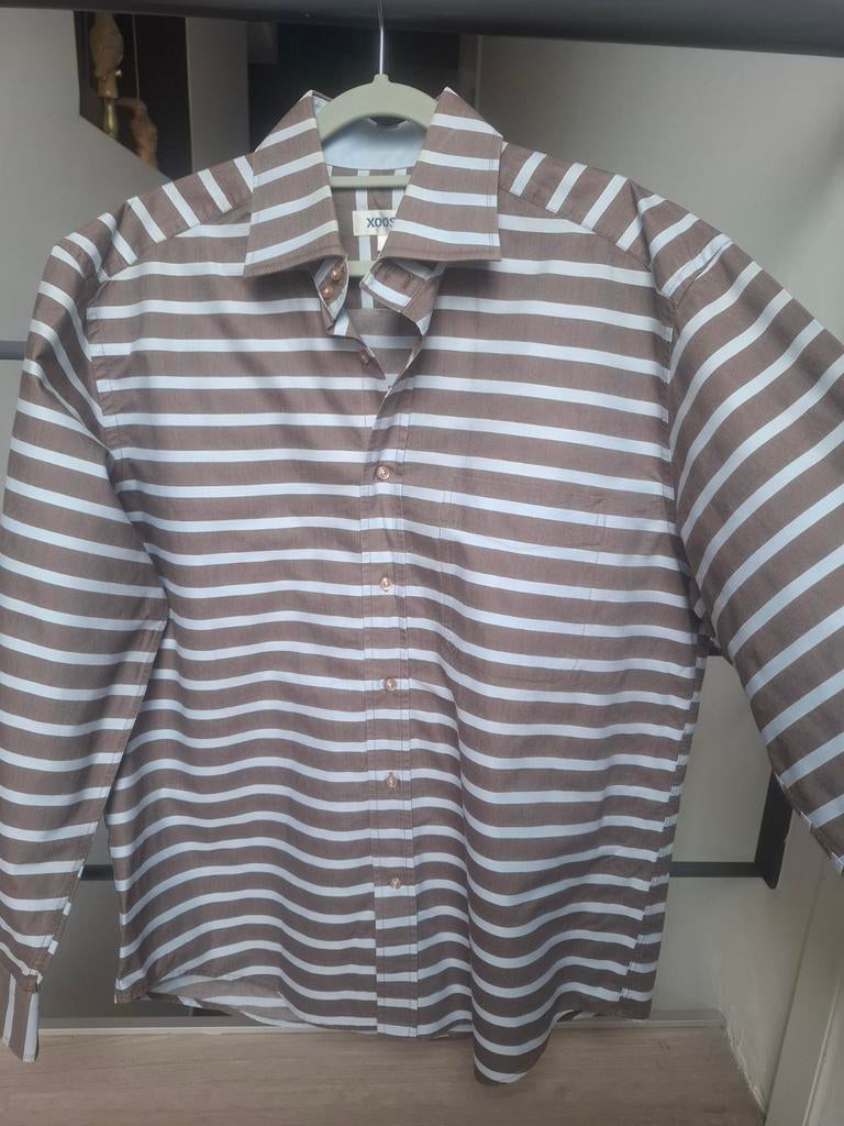 Chemise lignée Xoos XL brun bleu, Vêtements | Hommes, Xoos, Tour de cou 43/44 (XL), Enlèvement ou Envoi, Comme neuf
