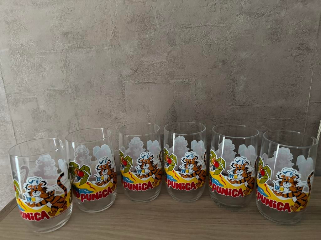 6 Punica glazen, Verzamelen, Ophalen, Zo goed als nieuw