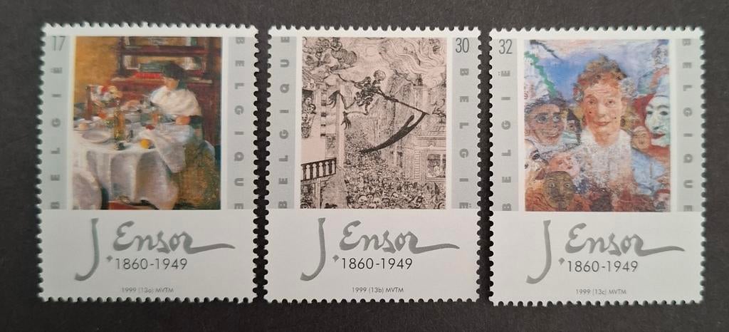 Belgique : COB 2829/31 ** James Ensor 1999., Timbres & Monnaies, Sans timbre, Neuf, Enlèvement ou Envoi, Non oblitéré