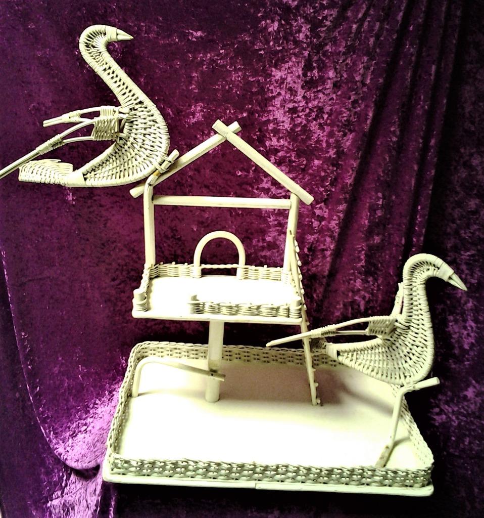 Presentatie mand groot met vogels doopsuiker, Ophalen, Gebruikt, Kraamcadeau