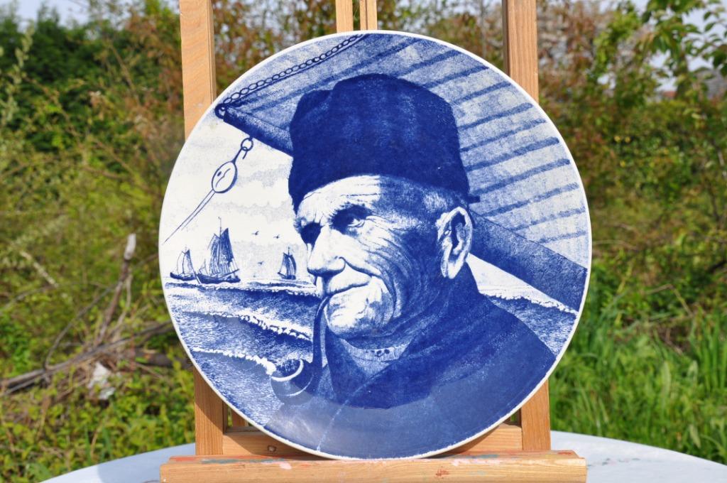 plat mural delft pecheur  (102), Antiquités & Art, Enlèvement ou Envoi