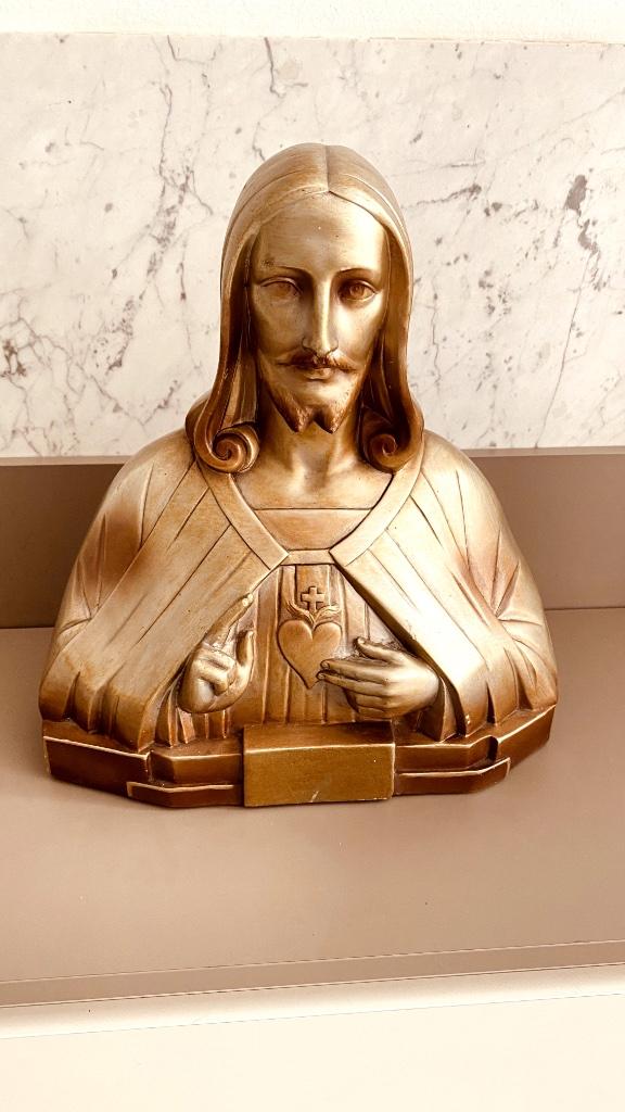 Buste - Jezus - Jean Carli - jaren 50, Antiek en Kunst, Kunst | Beelden en Houtsnijwerken, Ophalen