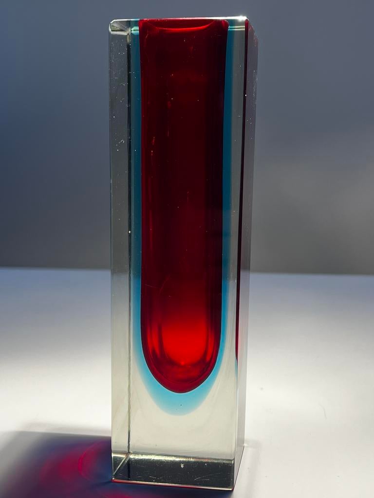 VTG Murano, Flavio Poli Sommerso glass vase Italian DESIGN, Ophalen of Verzenden