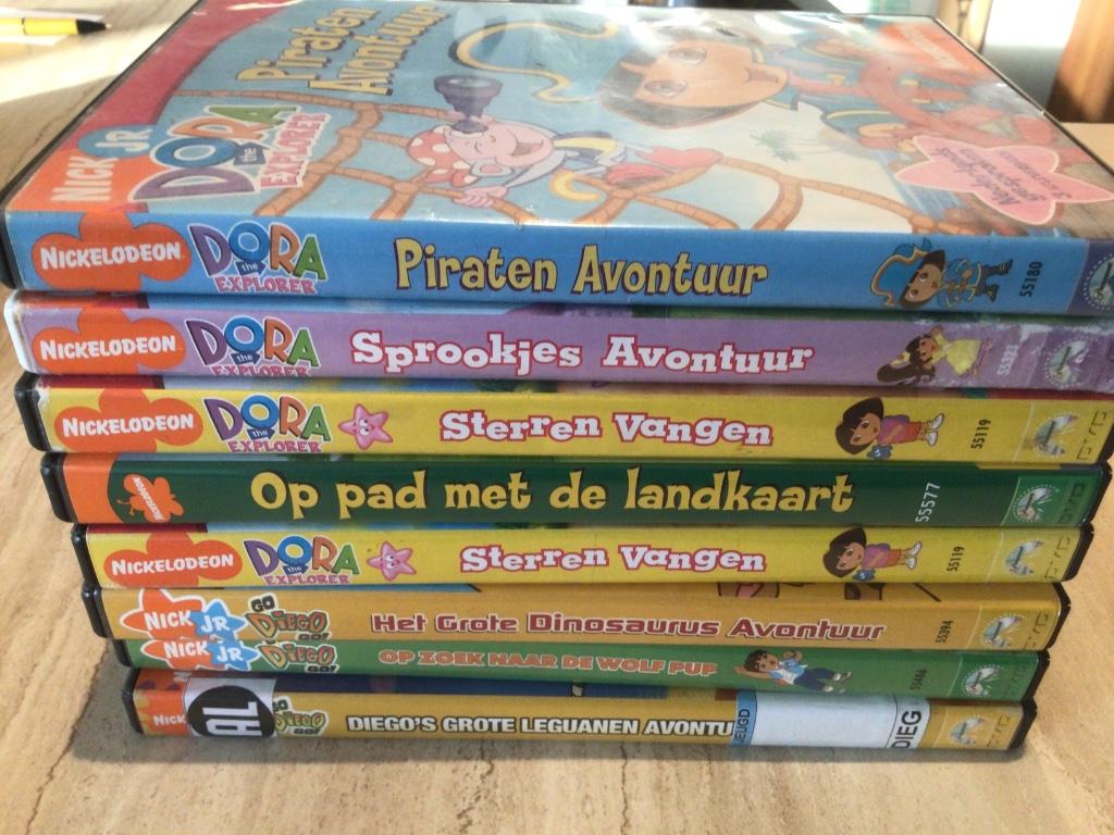 4x DVD Dora en 3x Diego (de oude serie!), Alle leeftijden, Ophalen of Verzenden, Gebruikt, Educatief