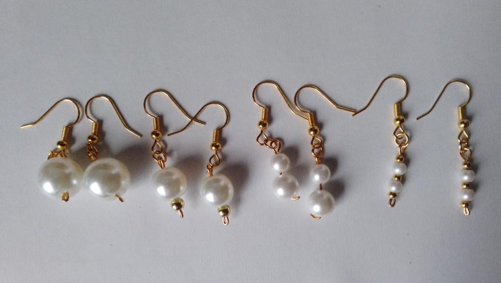 Boucles d'oreilles, Enlèvement ou Envoi, Neuf, Blanc, Autres matériaux