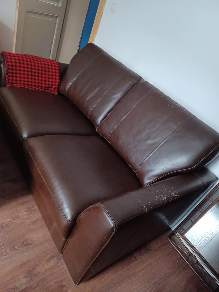 Canapé cuir brun, Enlèvement, Cuir