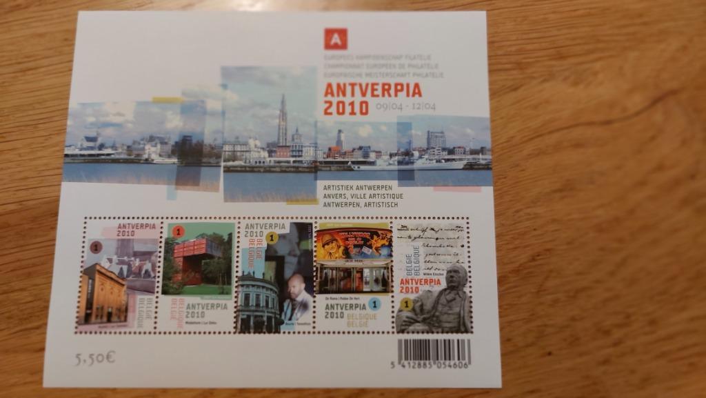 België: Antverpia 2010, Antwerpen artistiek - BL169, Sans timbre, Enlèvement ou Envoi, Non oblitéré, Gomme originale