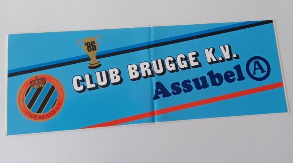 autocollant Vainqueur de la Coupe du Club de Bruges '86 Assu, Envoi, Neuf, Sport