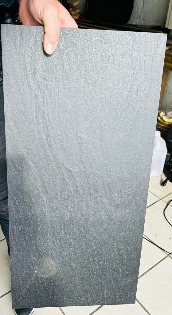 KOOPJE!! Vloertegels met detail Tilestone zwart NIEUW, Ophalen, 60 cm of meer, Keramiek, Nieuw