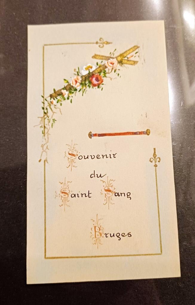 Antiek kaartje heilig bloed Brugge, Antiek en Kunst, Antiek | Religieuze voorwerpen, Ophalen of Verzenden