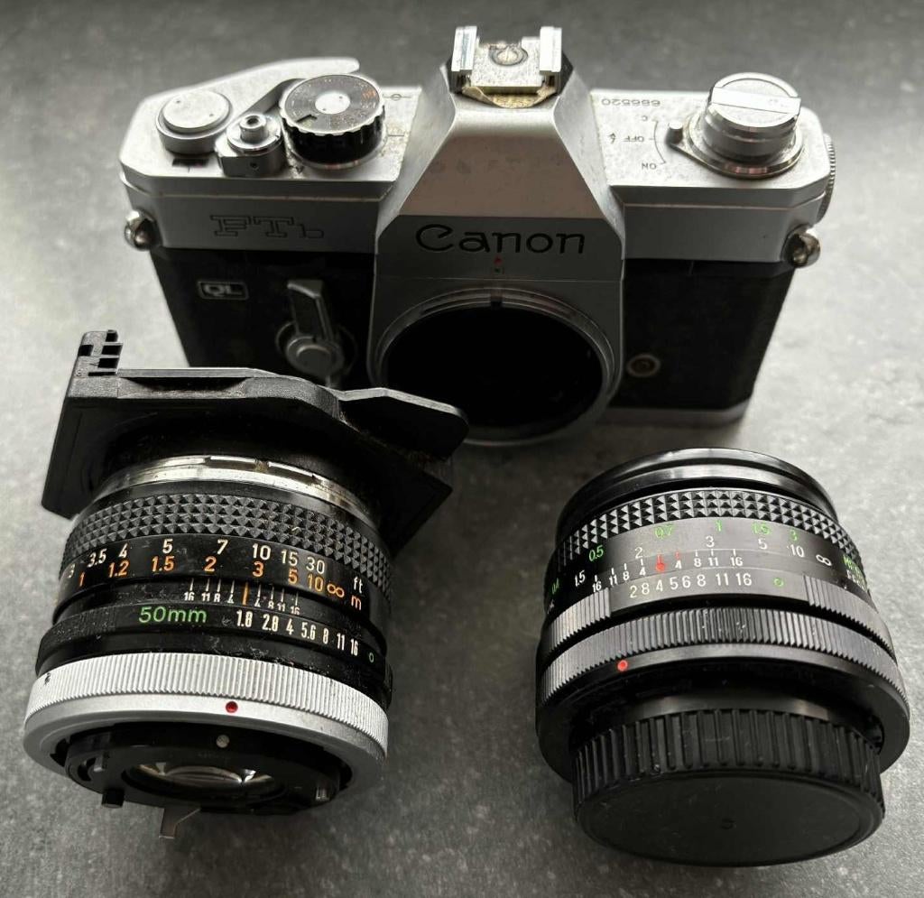 Fototoestel Canon FTb + 2 lenzen, Enlèvement, Utilisé, Reflex miroir, Canon