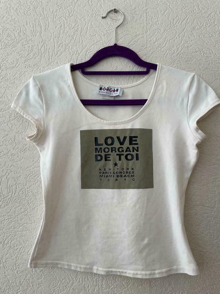 wit t-shirt Love Morgan, Wit, Korte mouw, Maat 36 (S), Gedragen