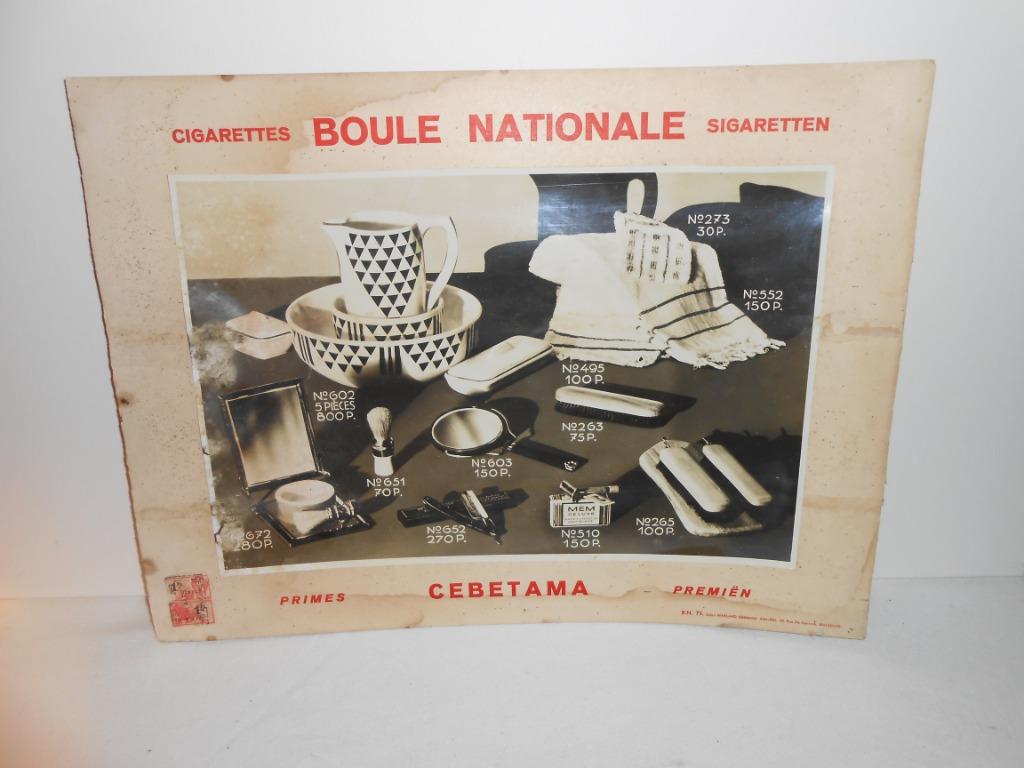 reclamebord sigaretten Boule Nationale, Verzamelen, Ophalen of Verzenden, Gebruikt, Reclamebord