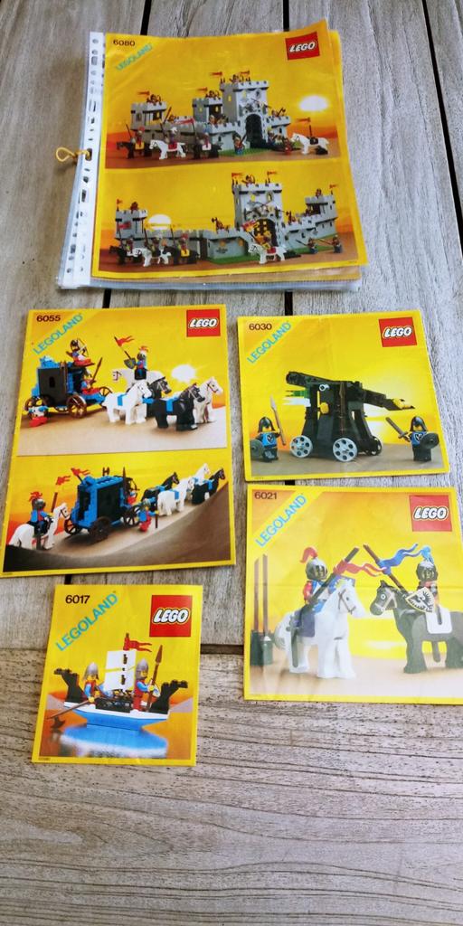Lego: bouwplannen  6080-6017-6021-6030-6055, Ophalen of Verzenden, Gebruikt, Lego