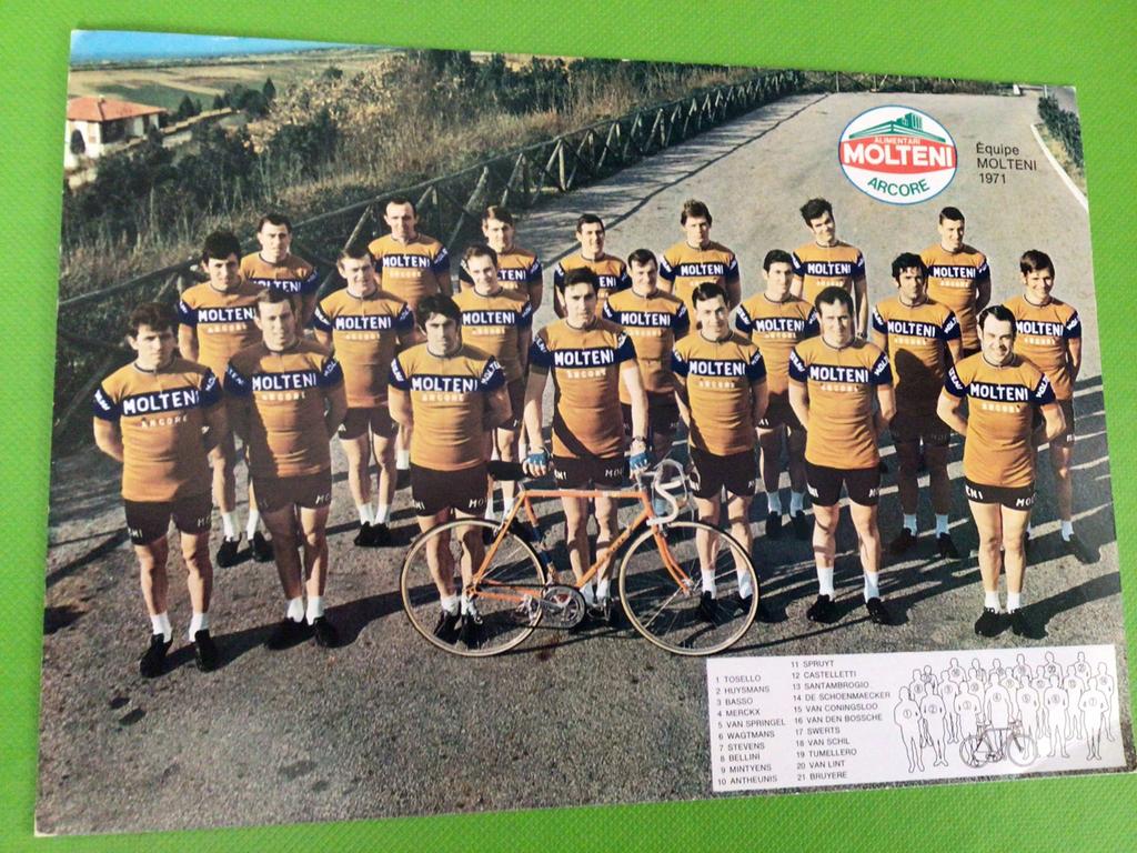 wielerkaart 1971 team molteni eddy merckx, Verzenden, Zo goed als nieuw