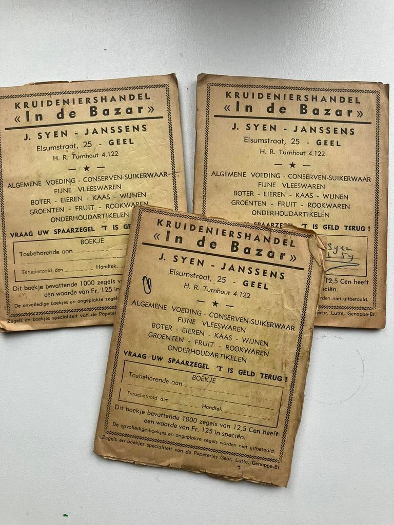 3 oude spaarzegelboekjes uit Geel, Ophalen of Verzenden