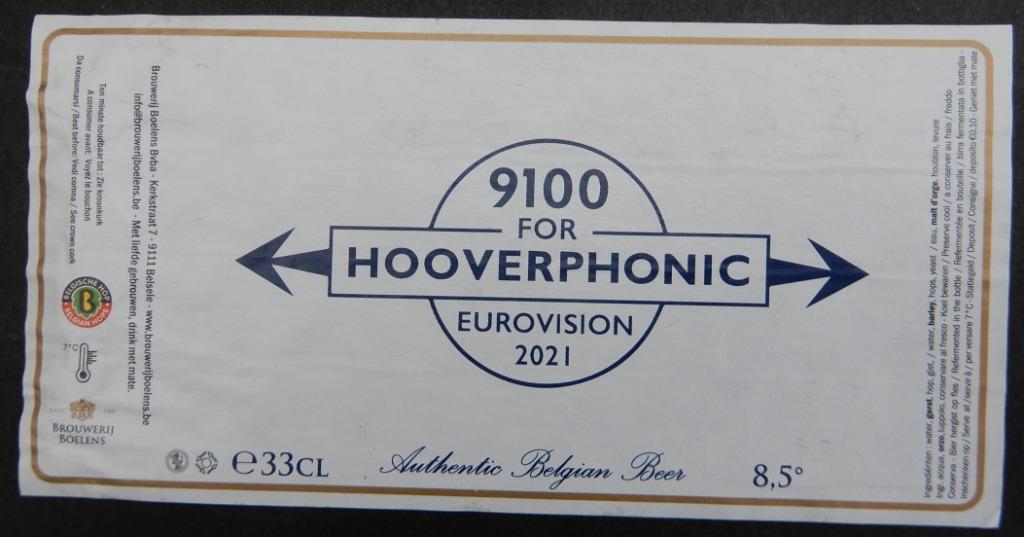 Étiquette de bière Hooverphonic Brasserie Boelens (9u1), Enlèvement, Utilisé