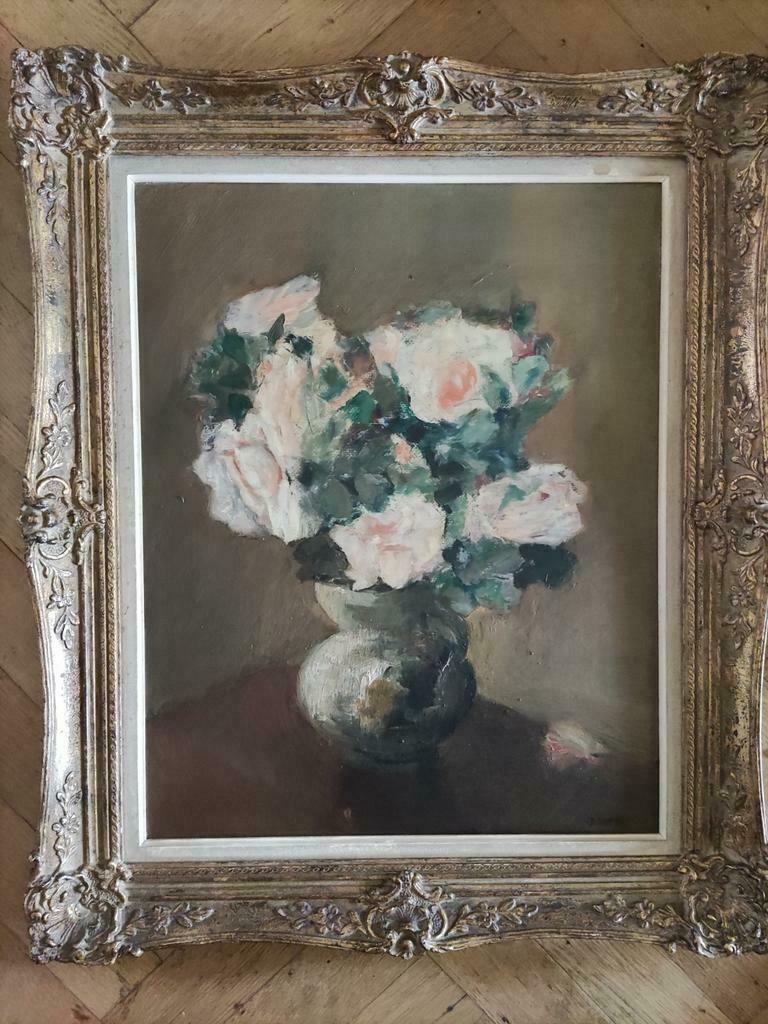 stilleven, vaas met rozen, getekend D. Dolphyn, Enlèvement