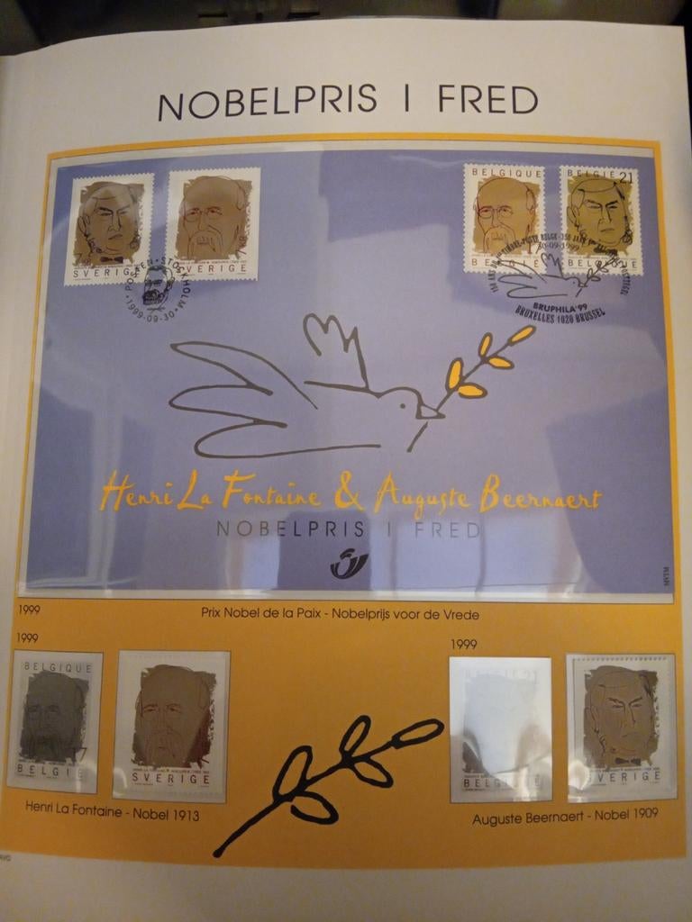 Carte commémorative du prix Nobel 1999, lot 964, Enlèvement ou Envoi