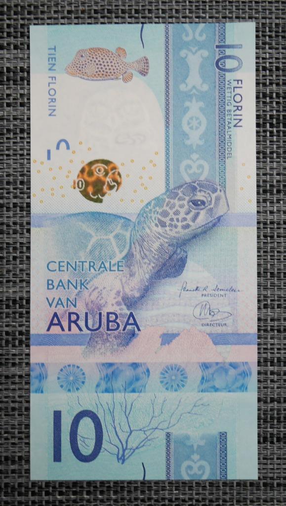 Bankbiljet 10 Florin Aruba 2019 UNC Hybride, Ophalen of Verzenden, Setje