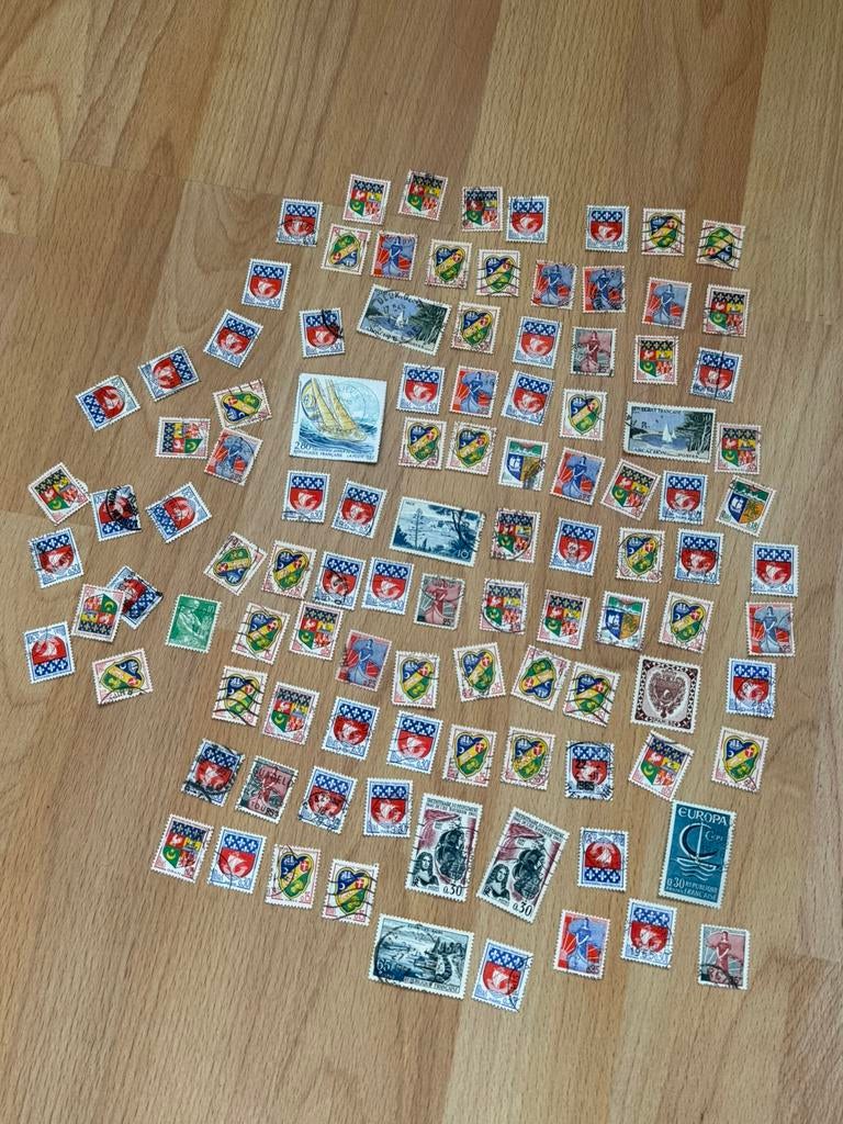 Veel postzegels van Frankrijk, Ophalen of Verzenden, Gestempeld
