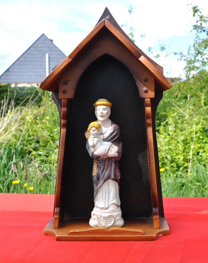 chapelle en bois avec st antoine en platre, Antiquités & Art, Enlèvement ou Envoi