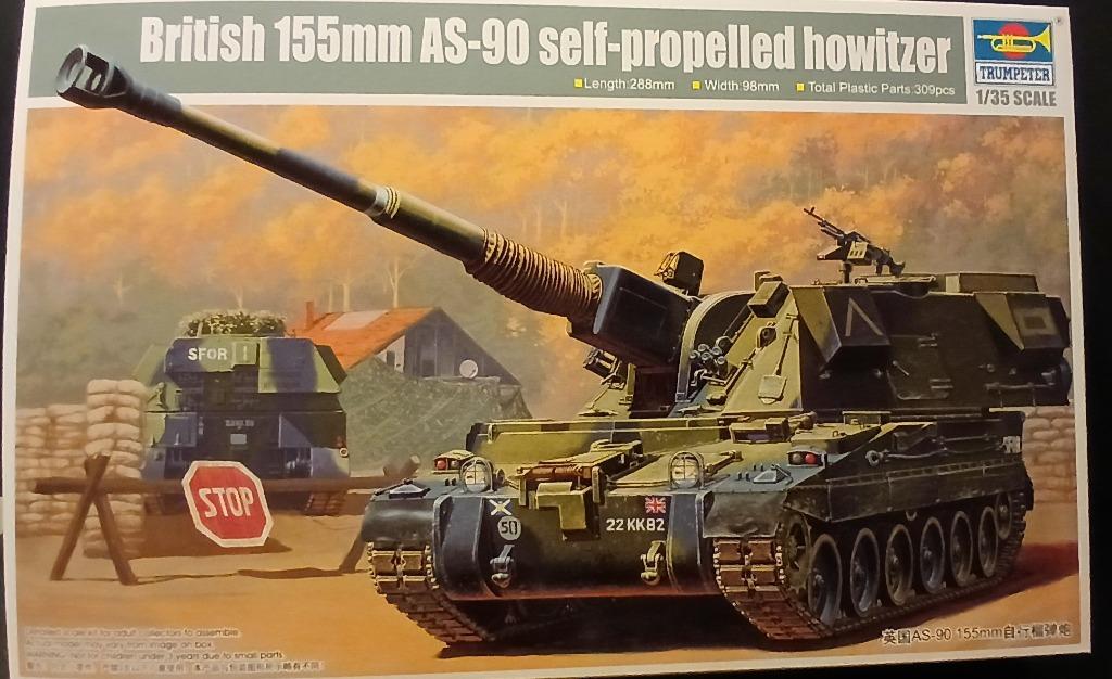 Trompettist (00324): Britse 155 mm AS-90 SPH om 1:35, Hobby en Vrije tijd, Modelbouw | Auto's en Voertuigen, Nieuw, Tank, 1:32 tot 1:50