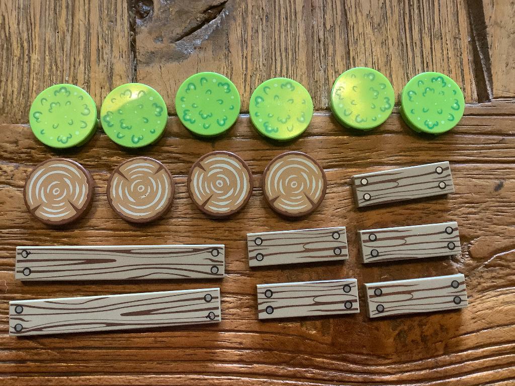LEGO tegels hout motief en gras 17 st / 412-T1, Enlèvement ou Envoi, Comme neuf, Briques en vrac, Lego
