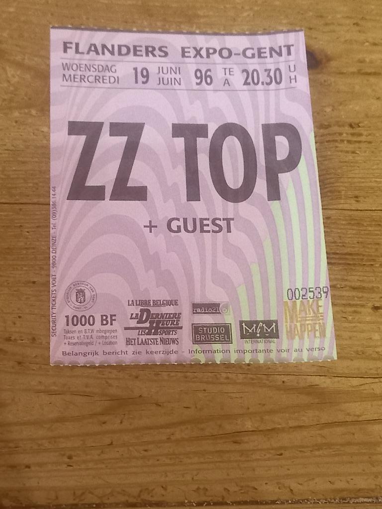 Ticket van ZZ Top, Tickets & Billets, Concerts | Rock & Metal, Une personne, Juin, Rock of Poprock