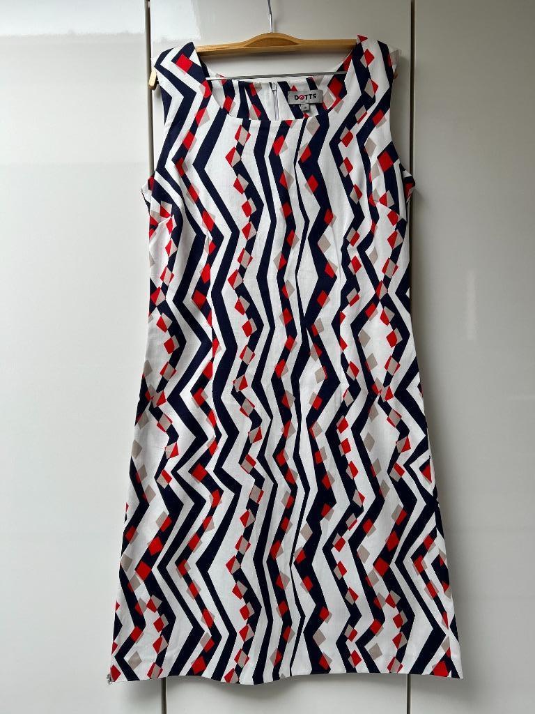 Dotts driekleurige jurk - Maat 38 --, Kleding | Dames, Maat 38/40 (M), Ophalen of Verzenden, Zo goed als nieuw, Wit