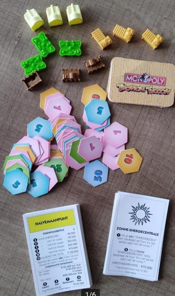Monopoly Tropical Tycoon: spelonderdelen, Hobby en Vrije tijd, Ophalen of Verzenden, Gebruikt