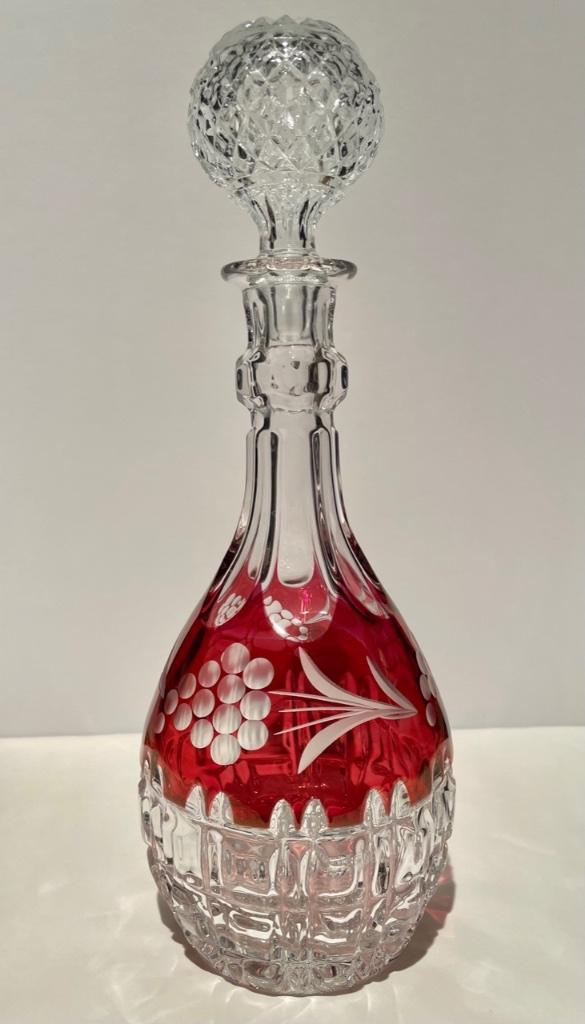 Carafe en cristal antique avec bouchon., Enlèvement ou Envoi
