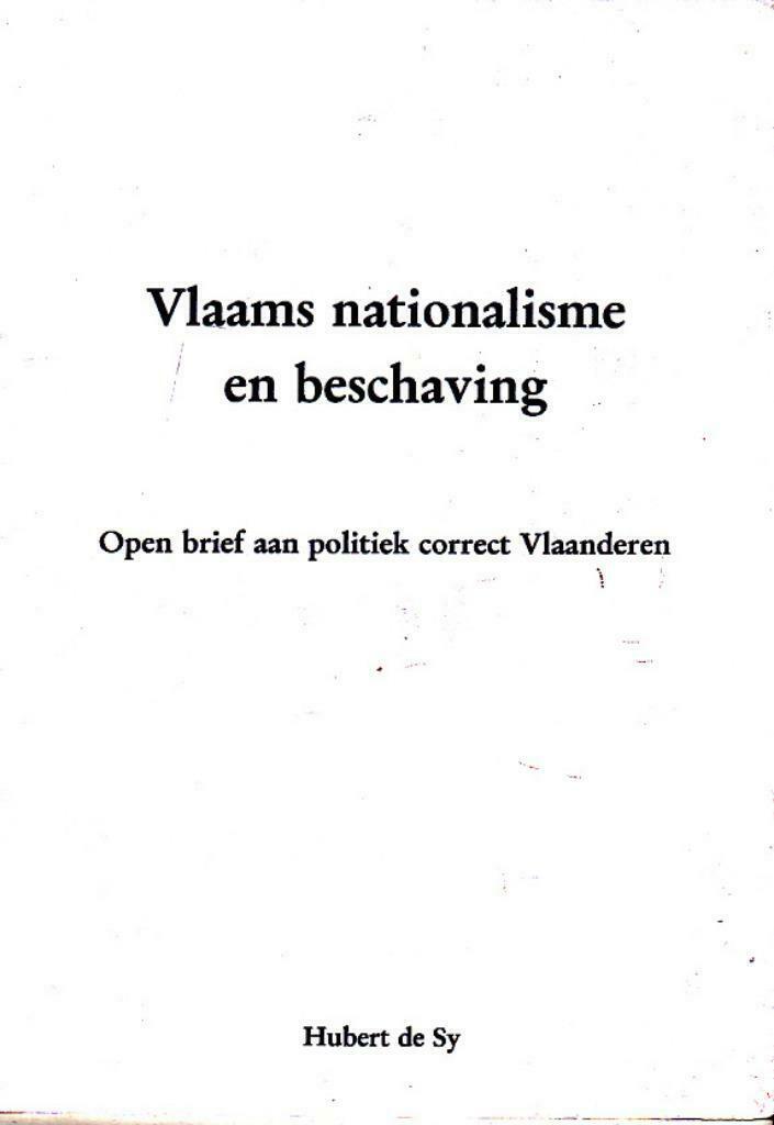 Hubert de Sy, Vlaams nationalisme en beschaving., Ophalen of Verzenden, Nieuw, Maatschappij en Samenleving