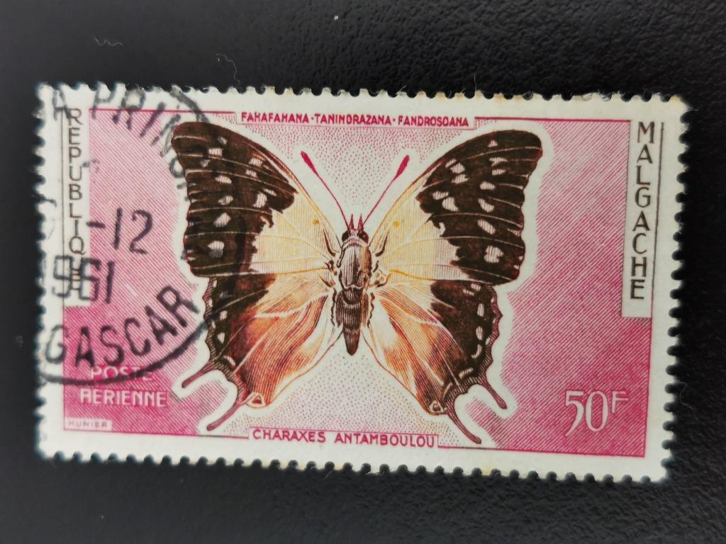 Madagascar 1960 - insecten - vlinders groot formaat, Postzegels en Munten, Postzegels | Afrika, Ophalen of Verzenden, Overige landen